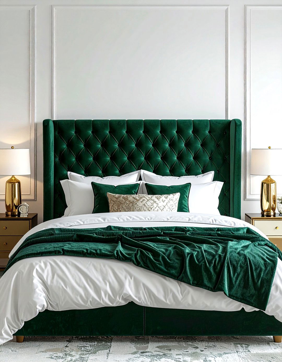 Velvet Headboard Bedroom - 30 new build bedroom ideas