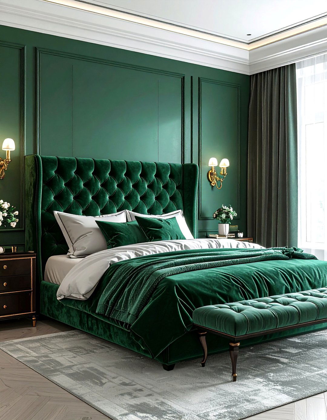 Velvet Headboard Wall - 30 bedroom backsplash ideas