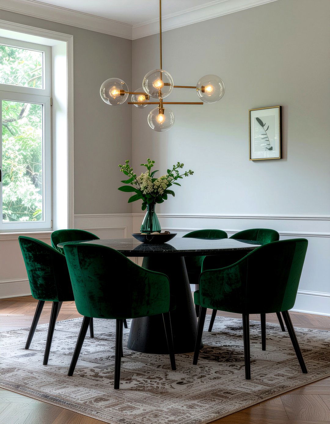 Velvet Hunter Green Dining Chairs - 30 hunter green dining room ideas