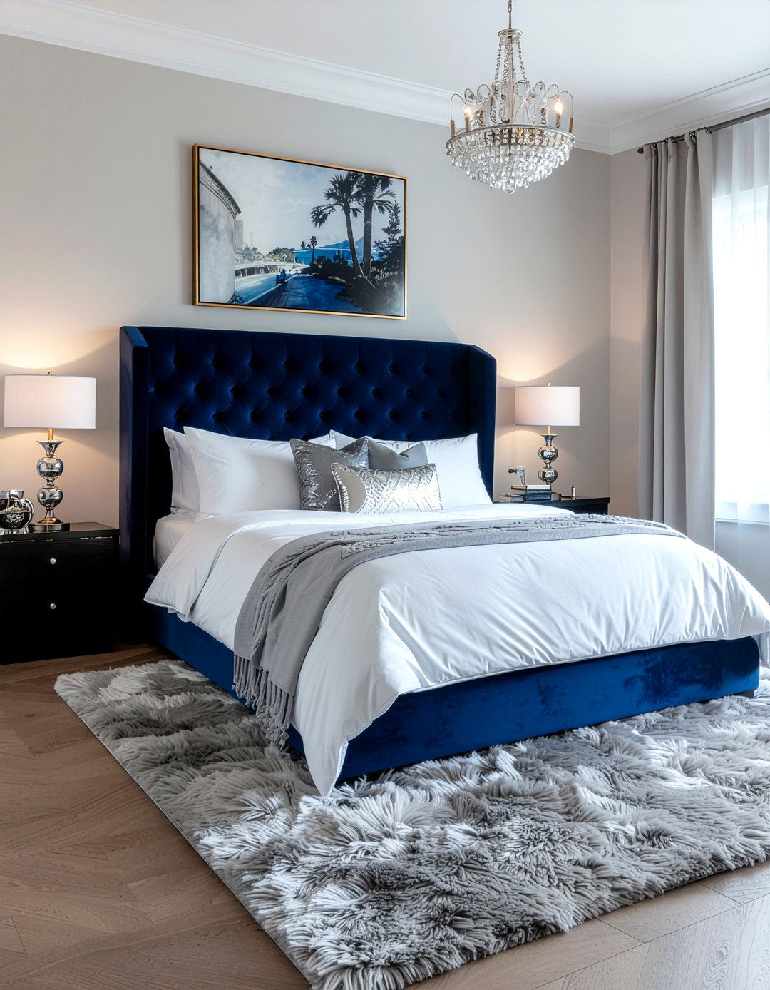 Velvet King Bed - 30 king size bedroom ideas