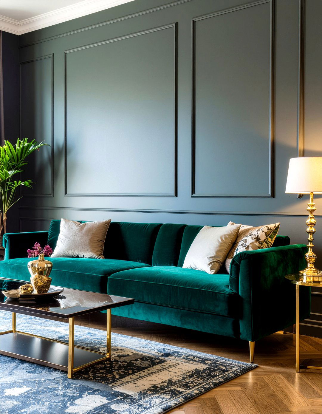 Velvet L Shaped Sofa - 30 L-shaped sofa living room ideas