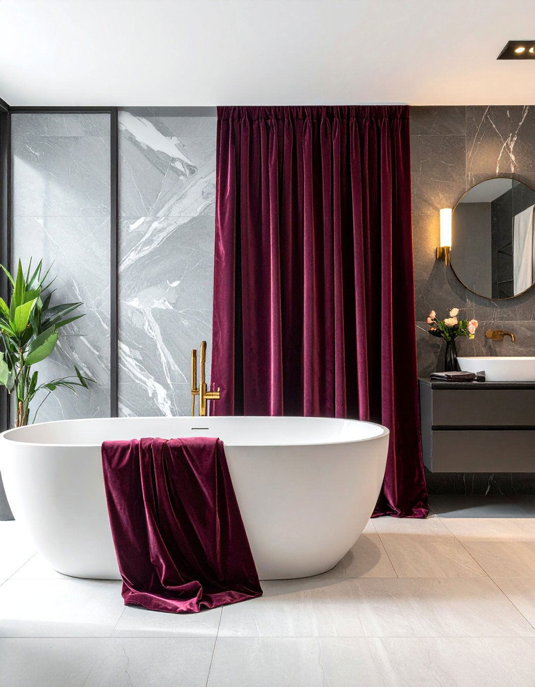 Velvet Luxury Valance - 30 bathroom valance ideas