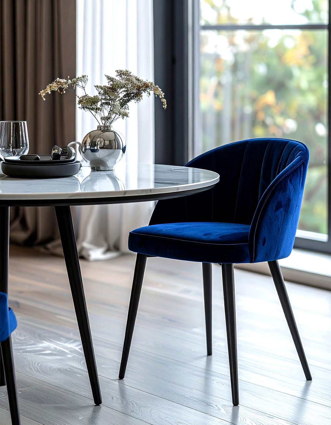 Velvet Metal Dining Chair - 30 metal dining chair ideas