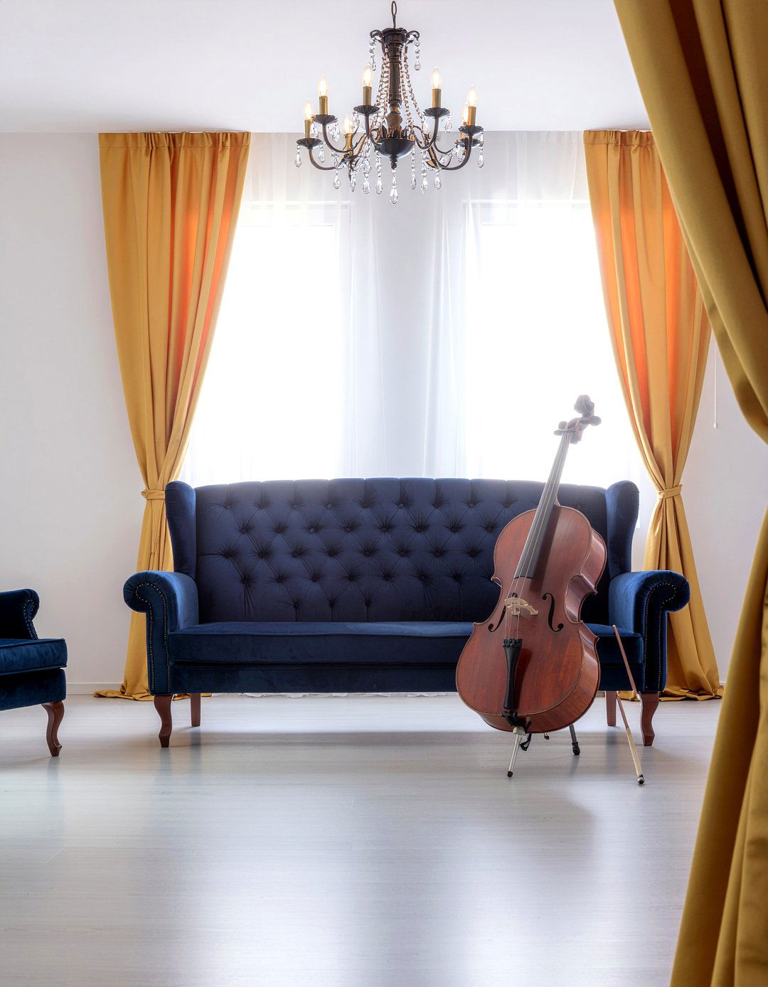 Velvet Music Parlor - 30 music themed living room ideas