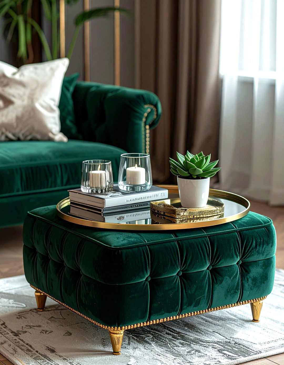 Velvet Ottoman Coffee Table - 30 ottoman styling ideas