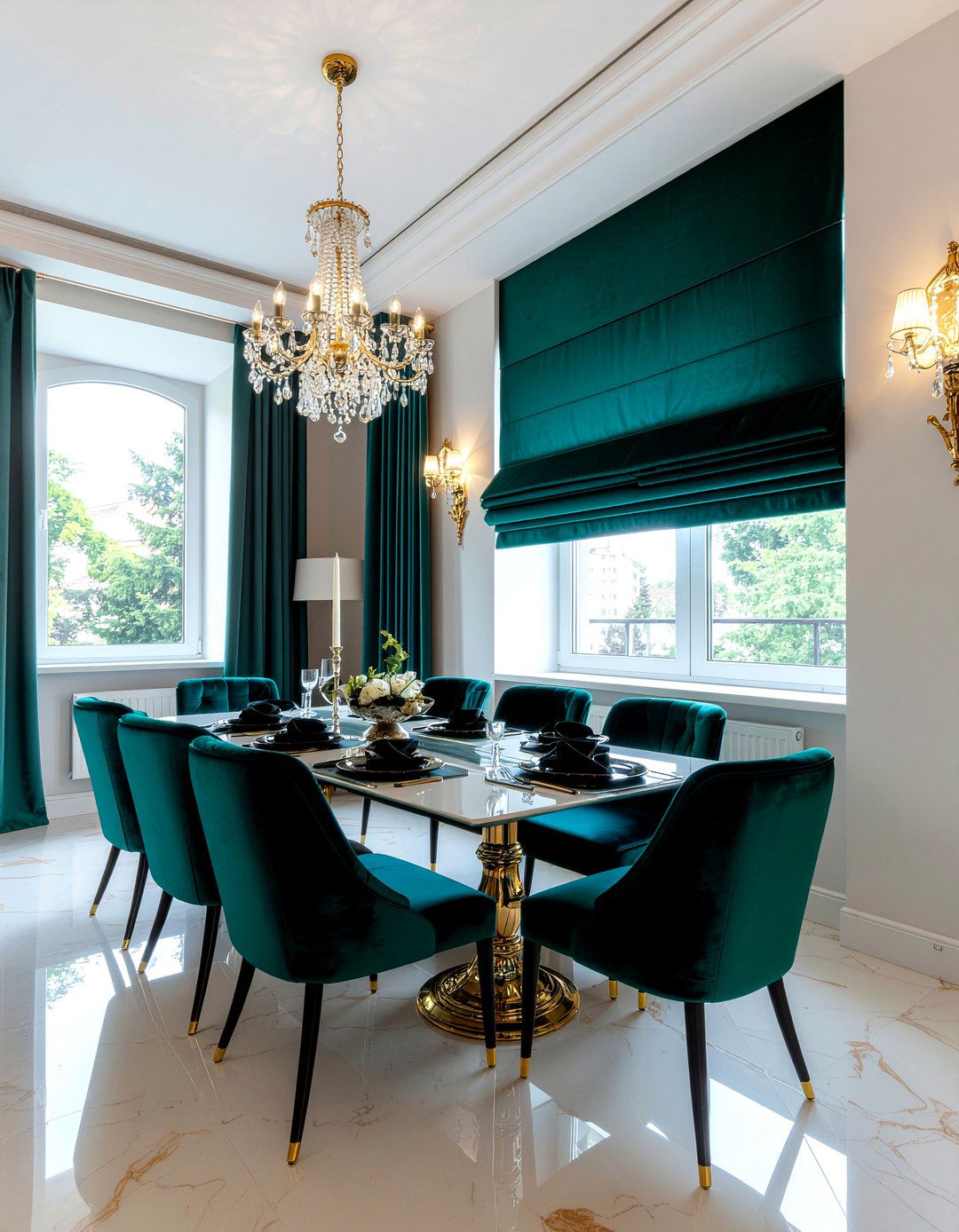 Velvet Roman Blinds - 30 dining room blinds ideas