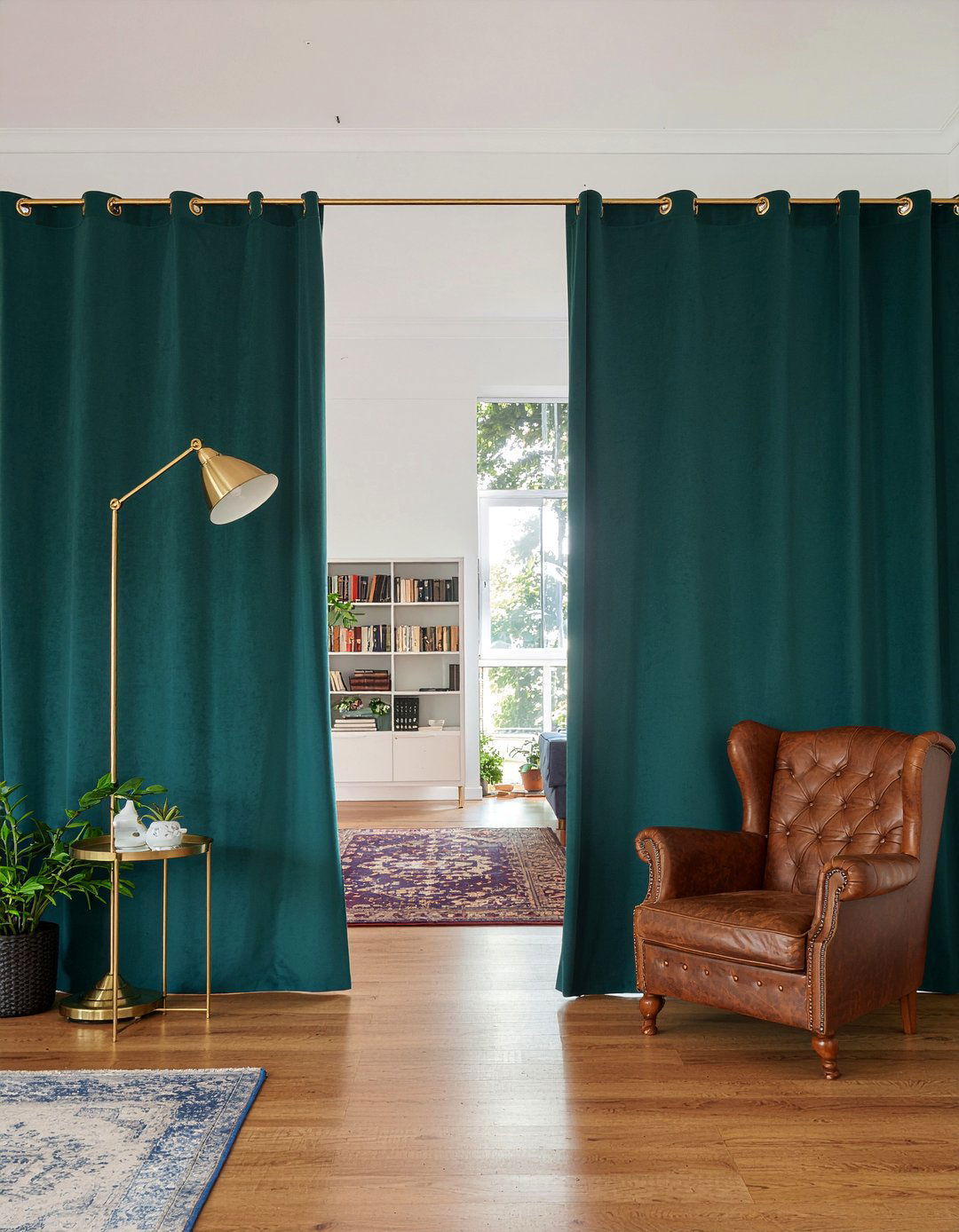 Velvet Room Divider Curtain - 30 living room divider ideas