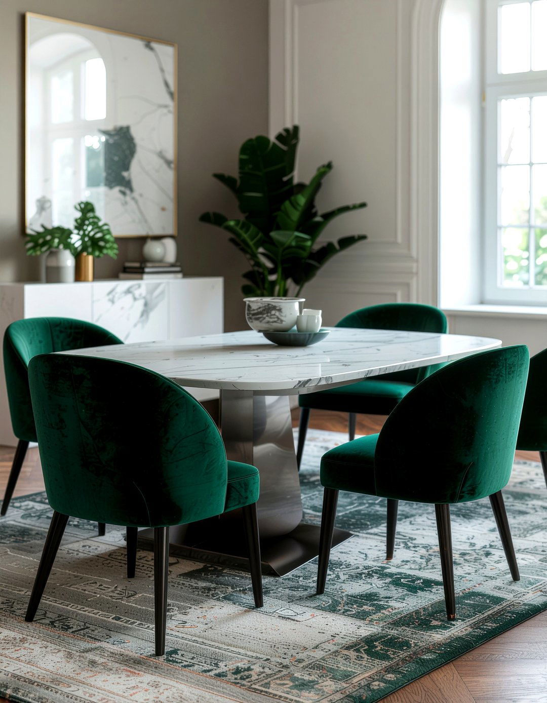 Velvet Seating Dining Room - 30 dining room inspo ideas