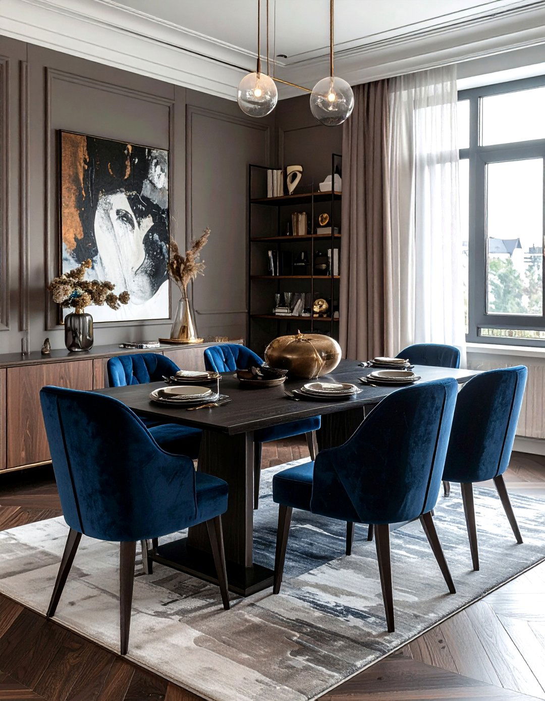 Velvet Seating Dining Room - 30 refined dining room ideas