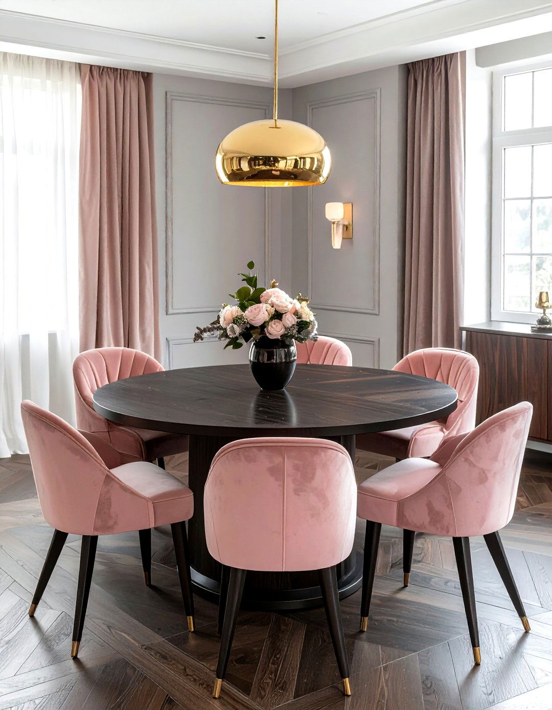 Velvet Seating Dining Room - 30 comfortable dining room ideas