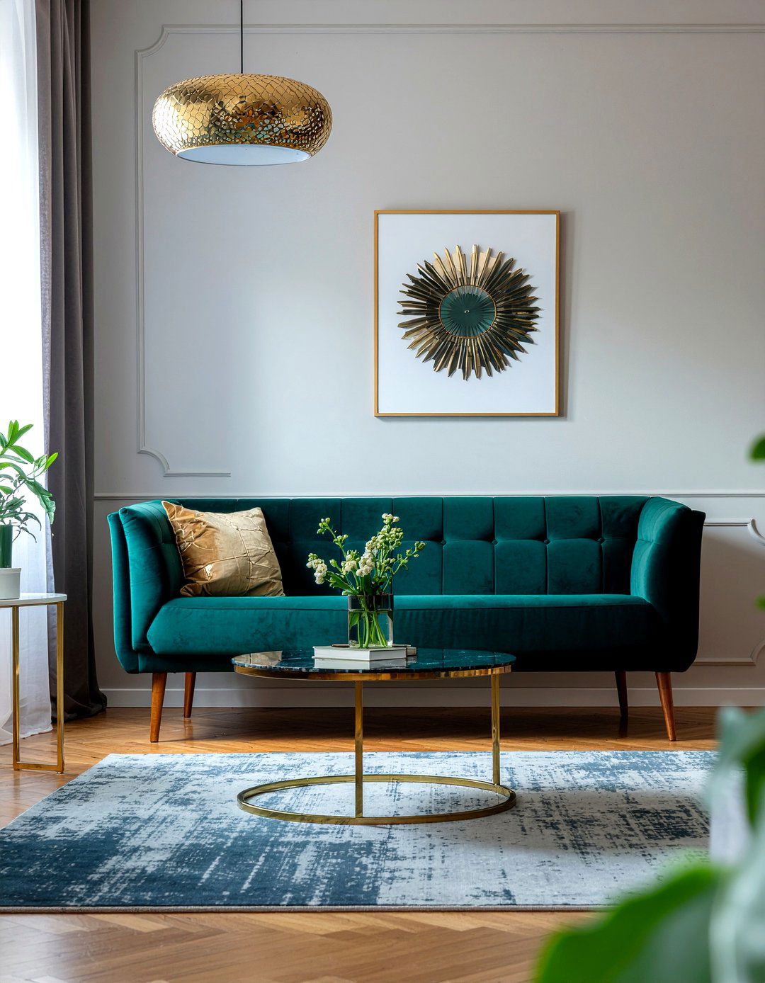 Velvet Seating - 30 calming living room ideas