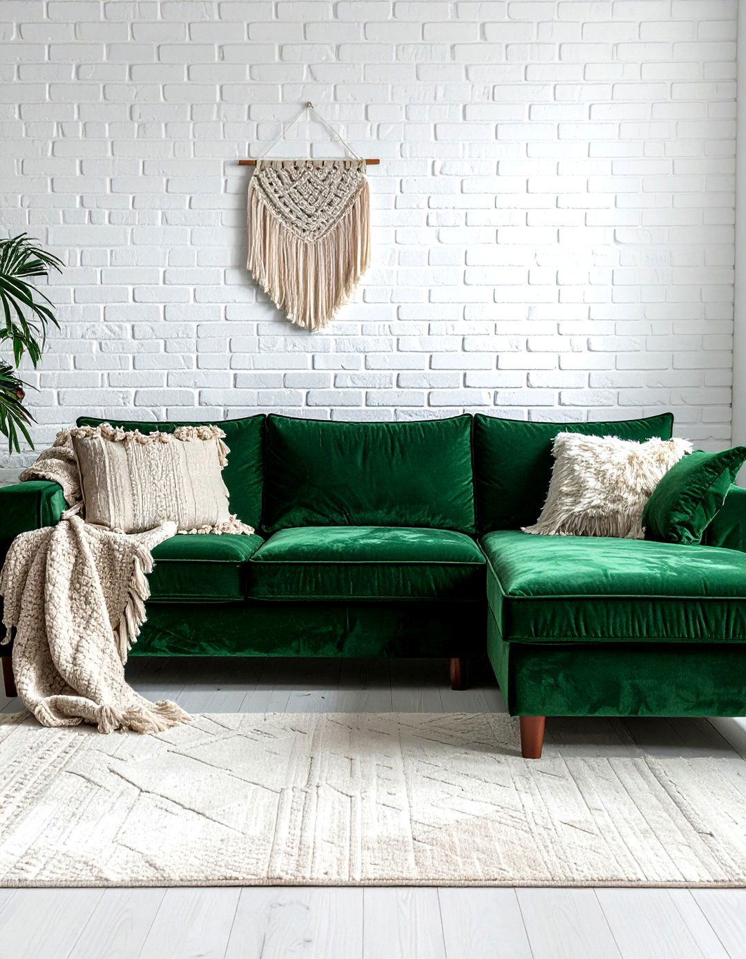 Velvet Sectional Couch - 30 living room Bohemian furniture ideas