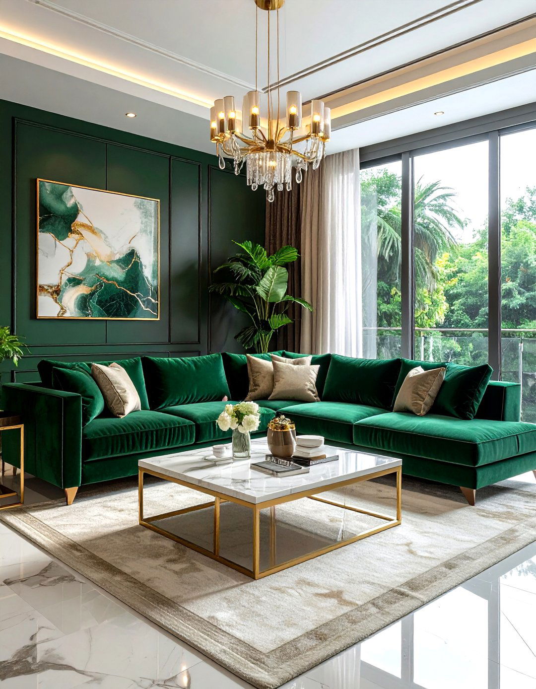Velvet Sectional Sofa - 30 statement piece ideas
