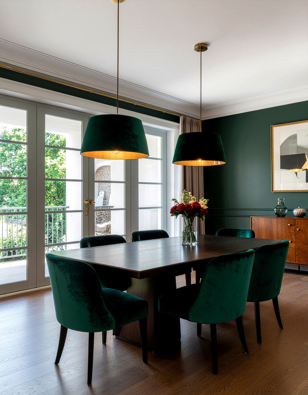 Velvet Shade Pendant Lighting - 30 multiple pendant dining room ideas