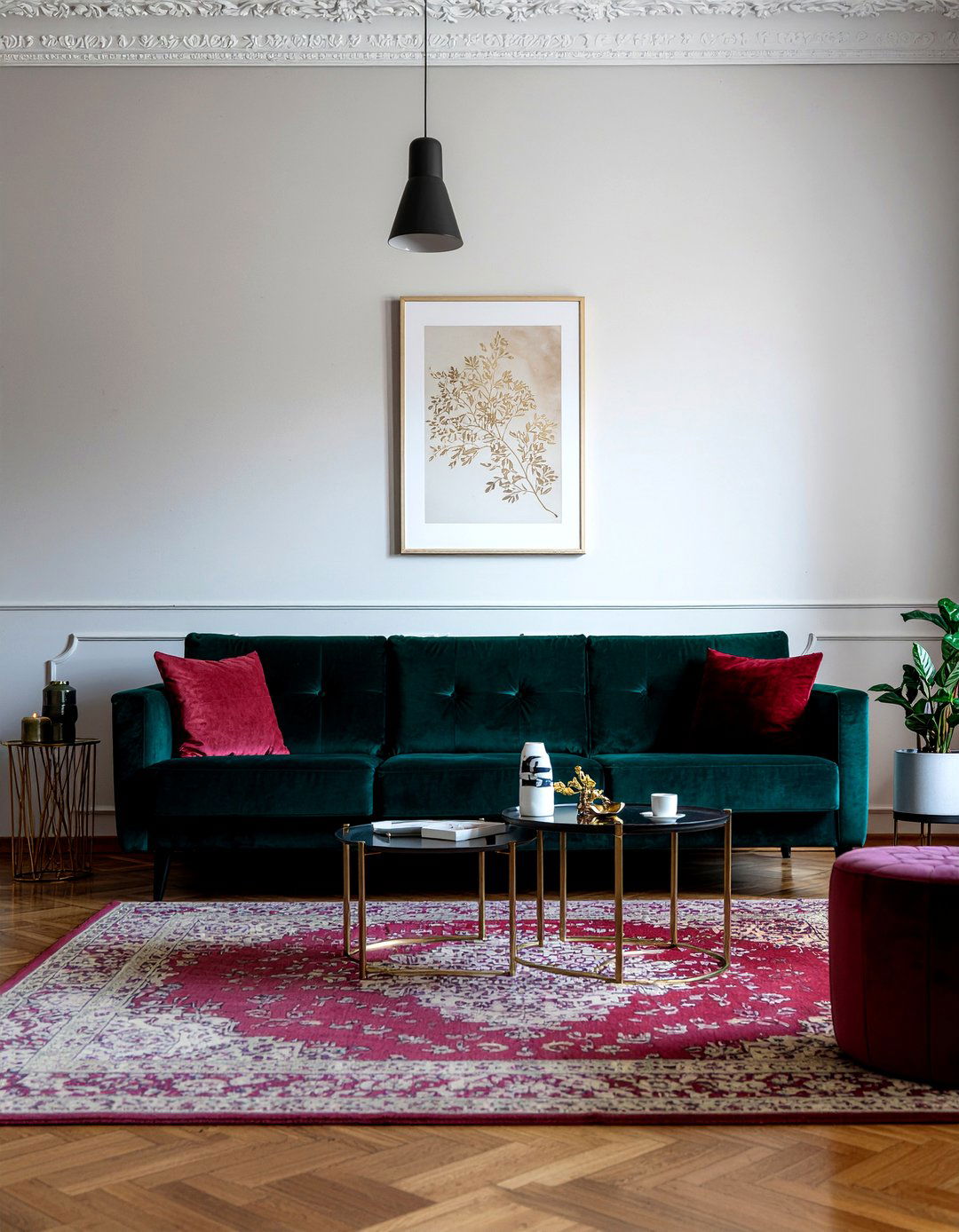 Velvet Sofa - 30 spacious living room ideas