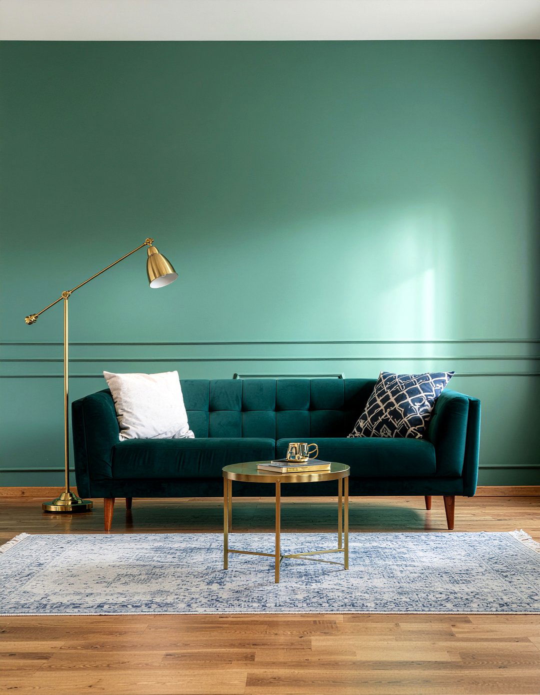 Velvet Sofa - 30 dramatic living room ideas