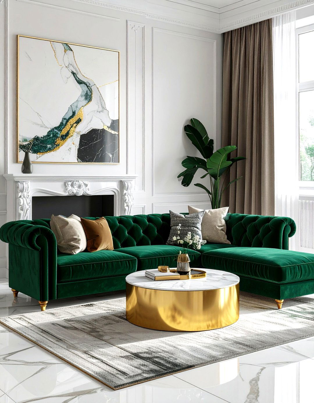 Velvet Sofa Living Room - 30 attention-grabbing decor ideas