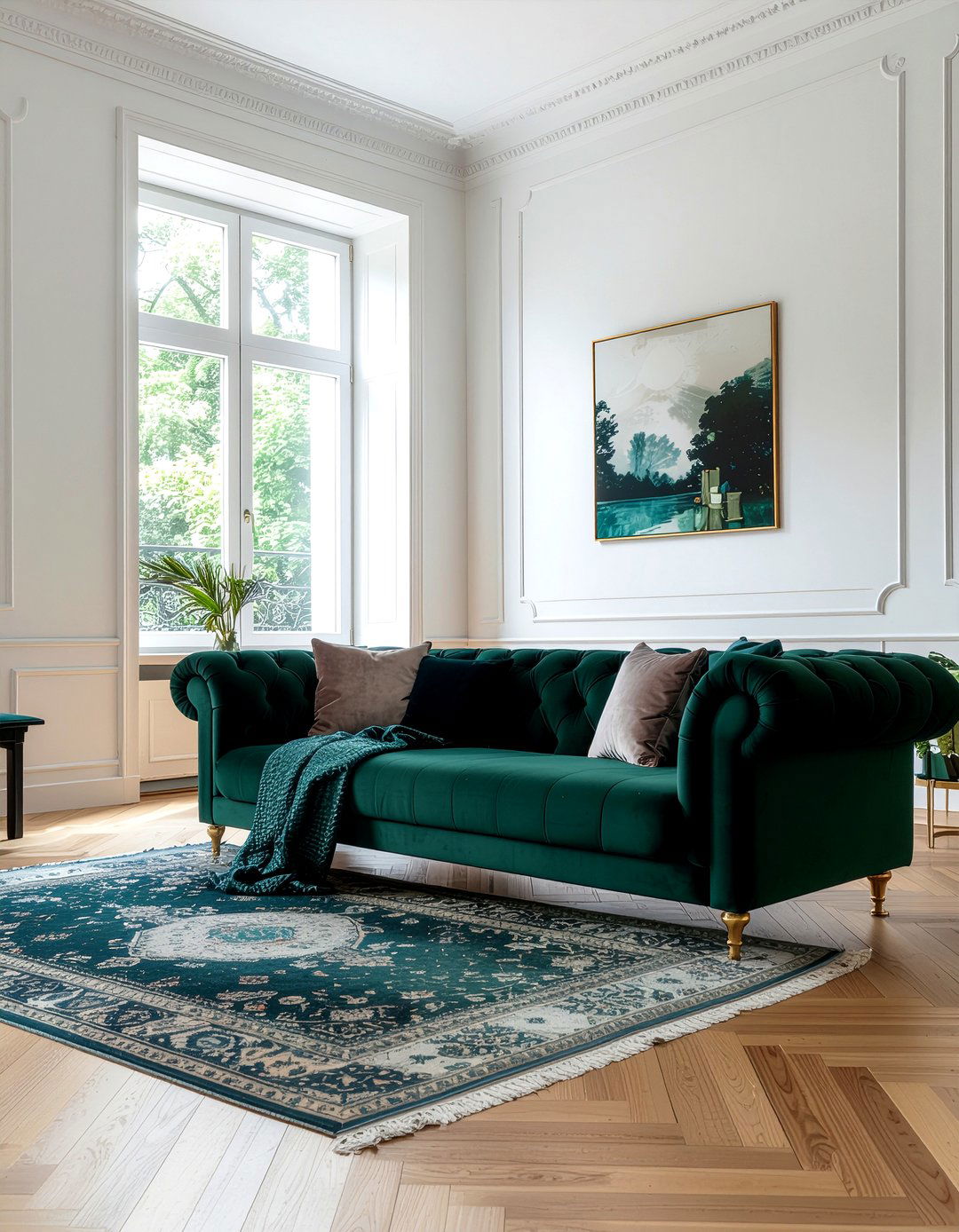 Velvet Sofa Set - 30 living room elegant furniture ideas