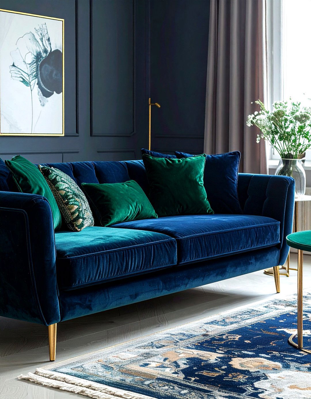 Velvet Sofa Styling - 30 textile decor ideas