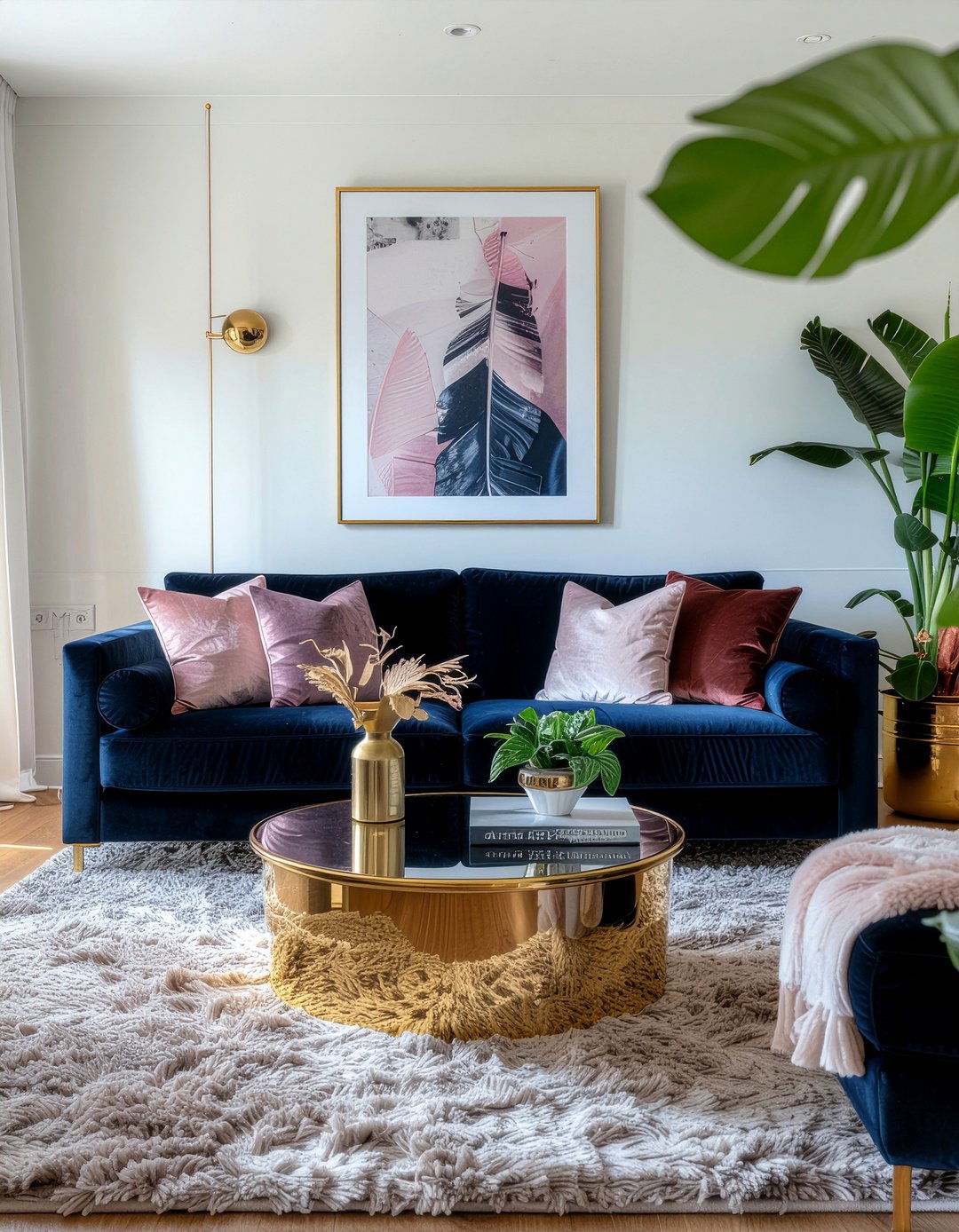 Velvet Sofa Styling - 30 living room styling ideas