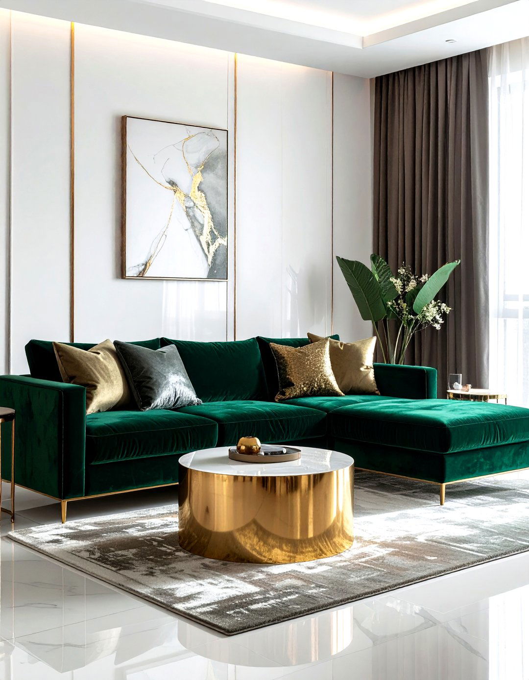 Velvet Statement Sofa - 30 conversation starter decor ideas