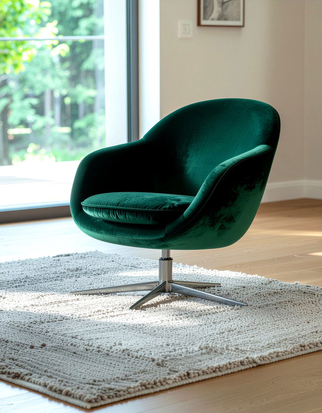 Velvet Swivel Chair - 30 living room minimalist furniture ideas