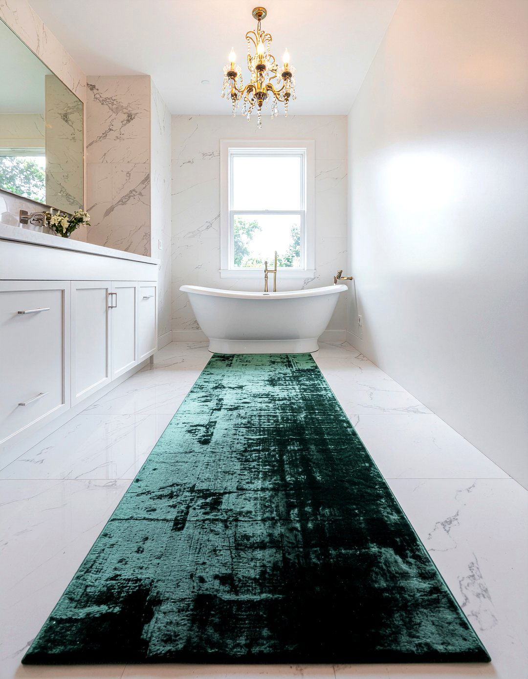 Velvet Texture Bathroom Runner - 30 bathroom runner rug ideas