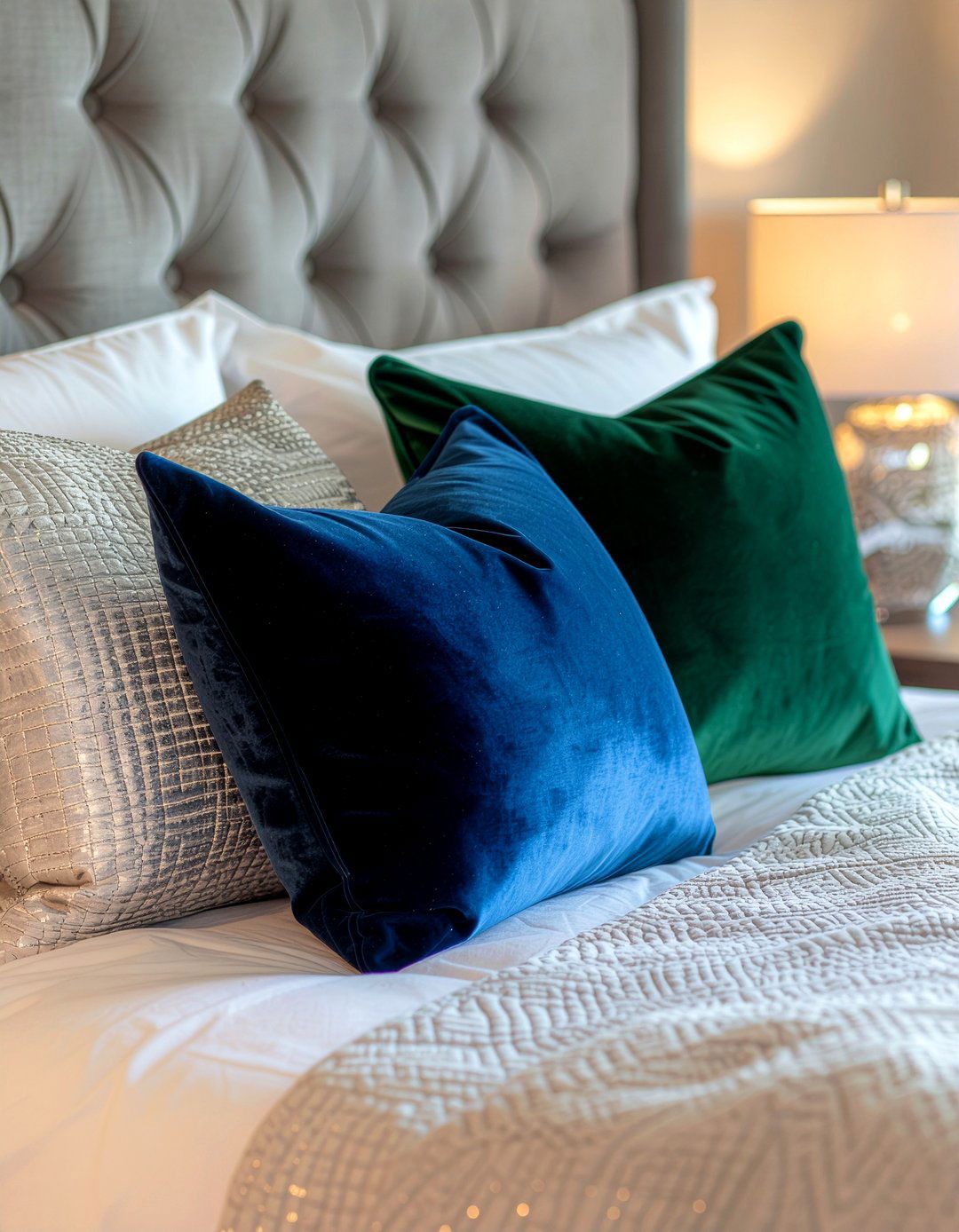 Velvet Throw Pillows - 30 relaxation bedroom ideas