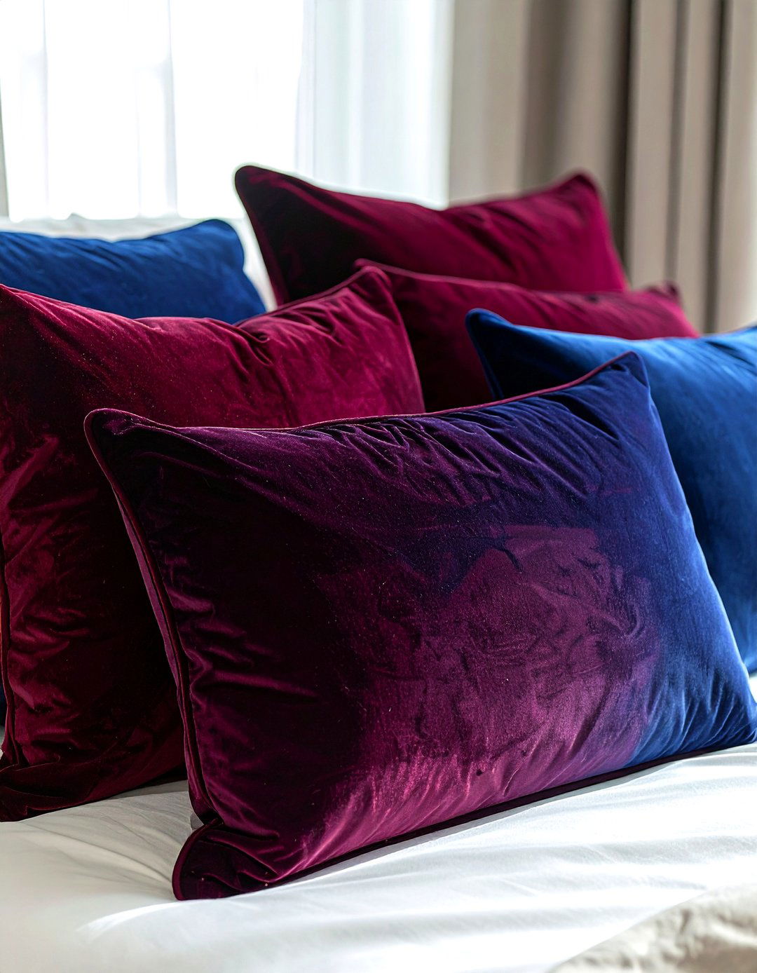 Velvet Throw Pillows - 30 plush bedroom ideas