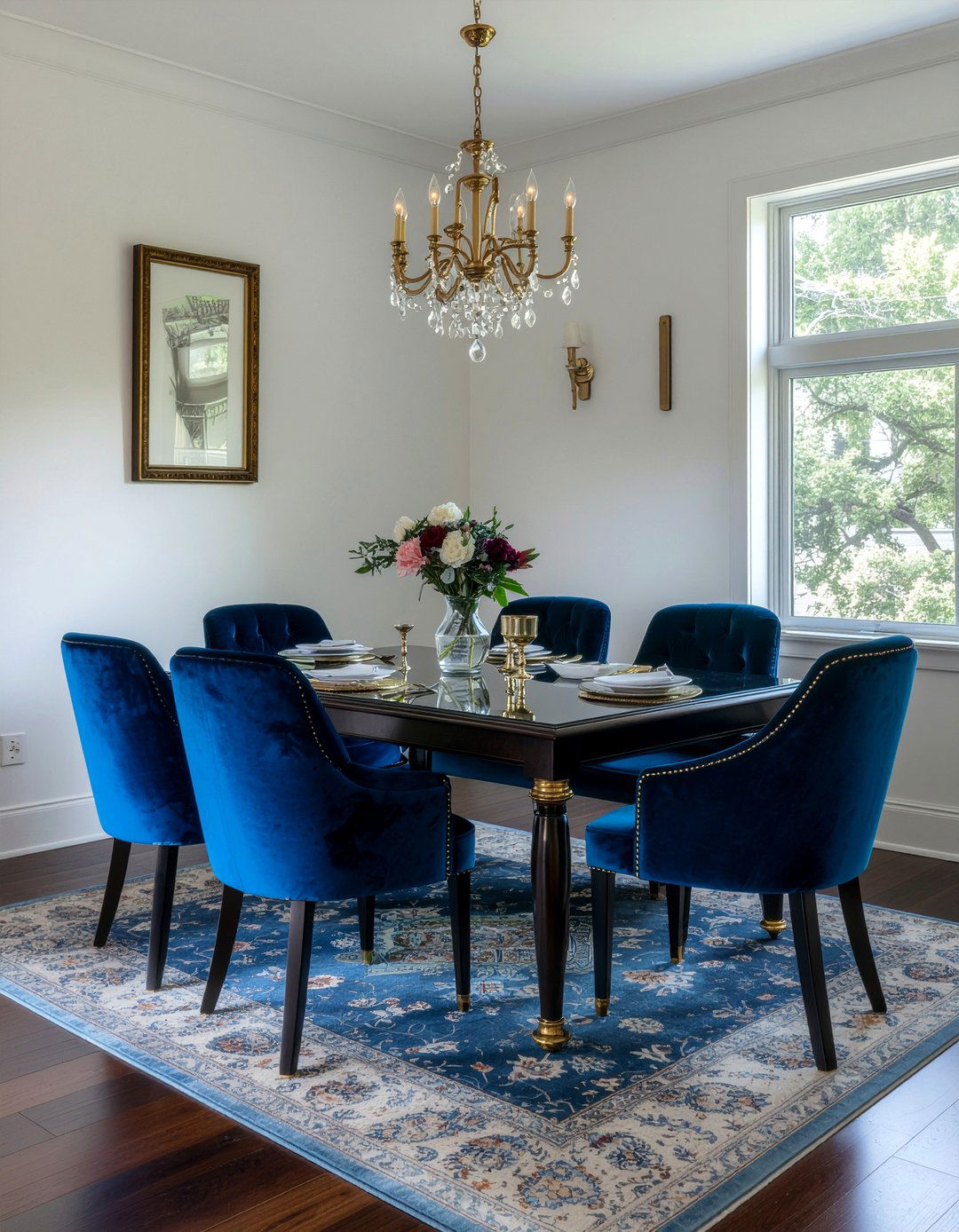 Velvet Tufted Chair - 30 Hollywood regency dining room ideas