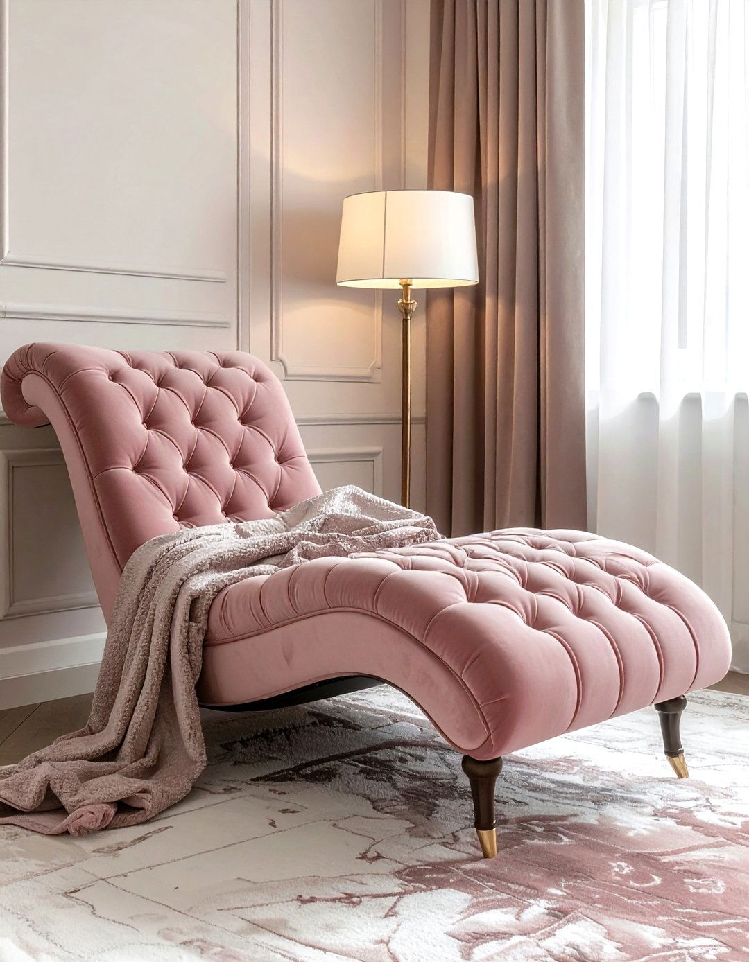 Velvet Tufted Chaise Lounge - 30 bedroom statement piece ideas