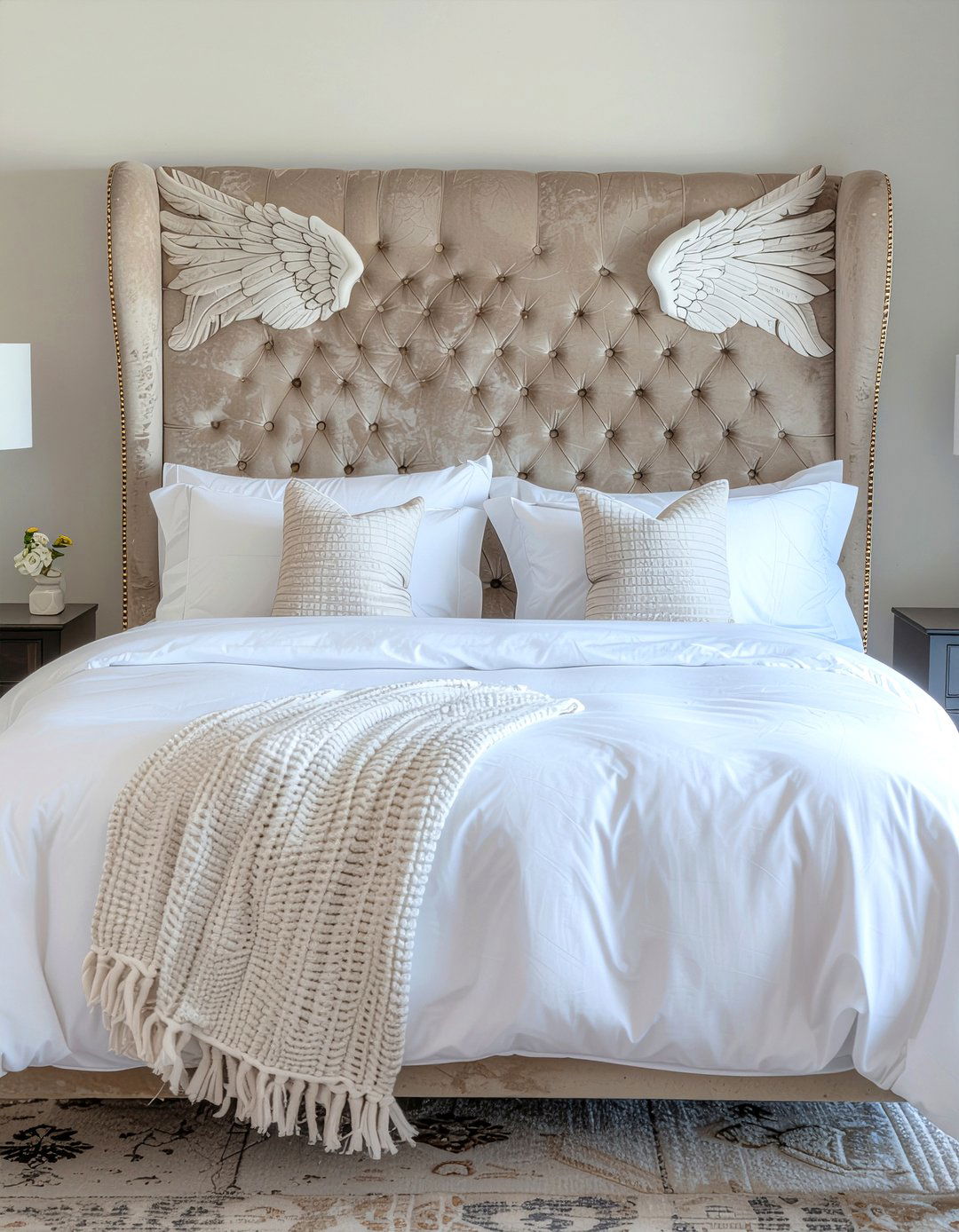 Velvet Tufted Headboard With Wings - 30 bedroom tufted headboards