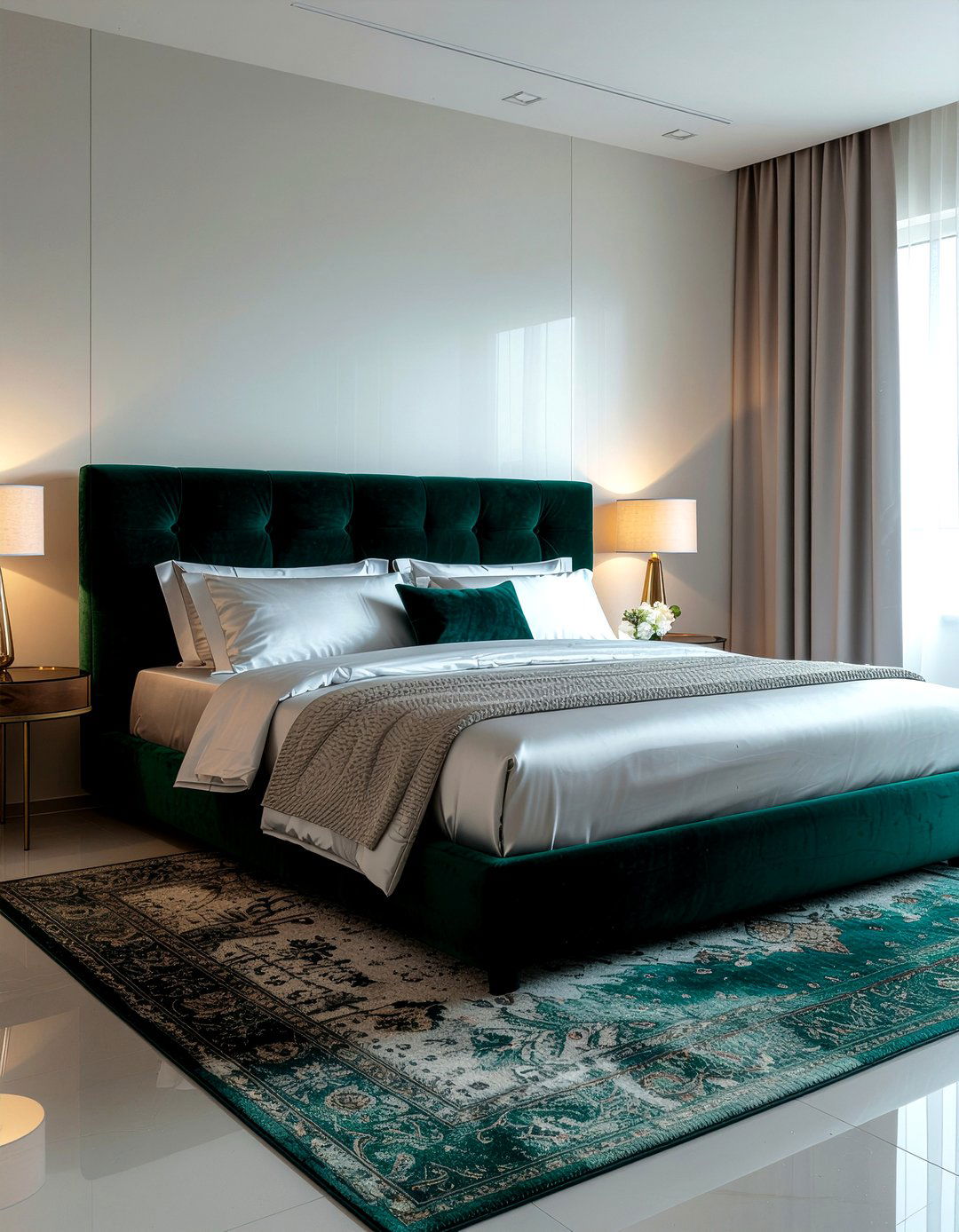 Velvet Upholstered Bed - 30 bedroom warm settings