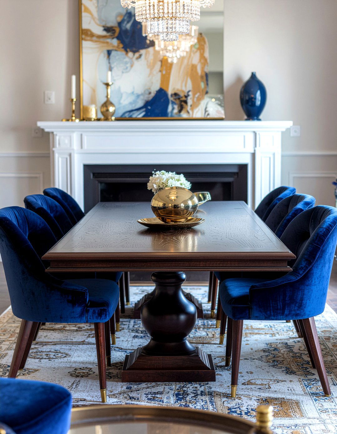 Velvet Upholstered Chairs - 30 dining room makeover ideas