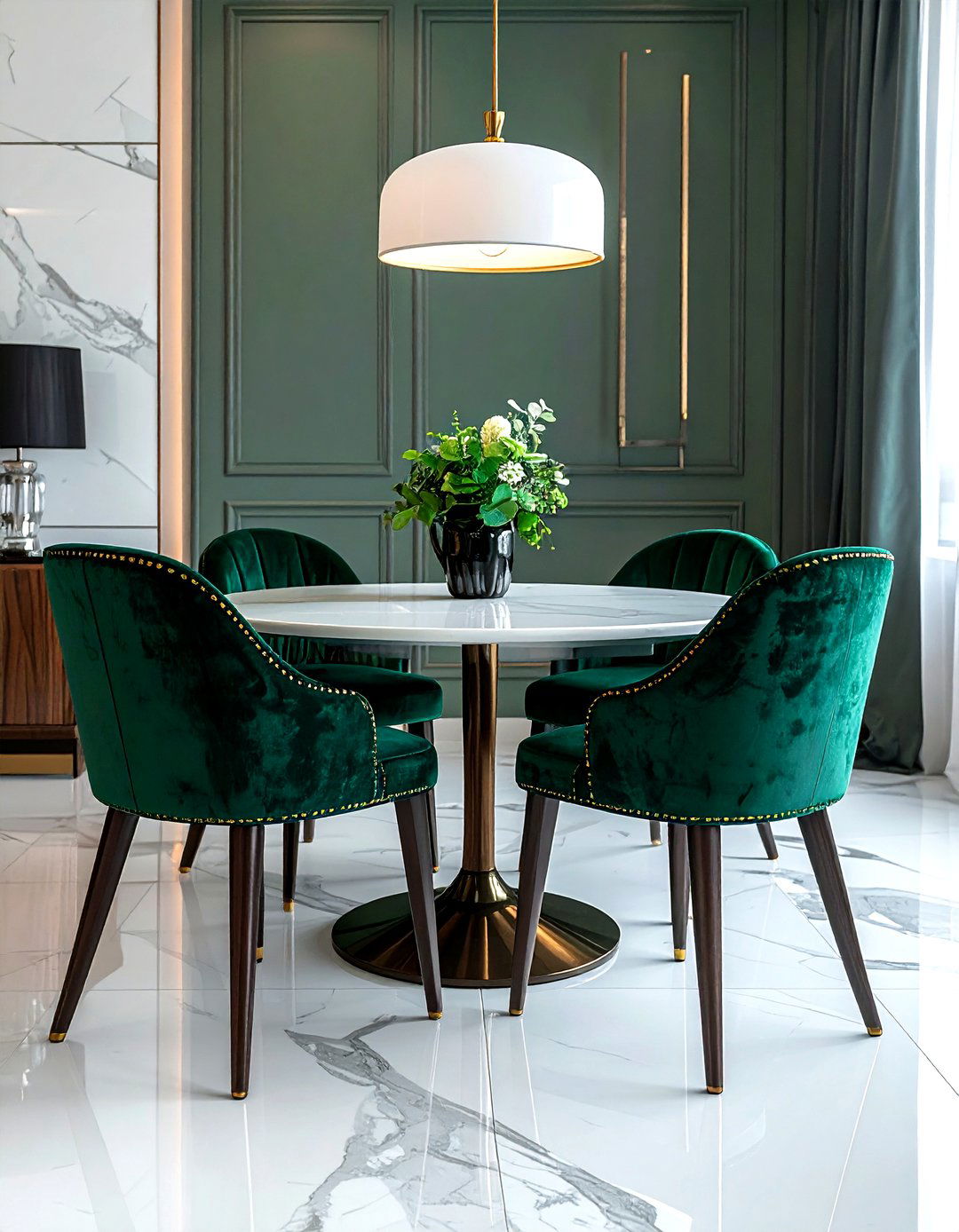 Velvet Upholstered Dining Chairs - 30 stately dining room ideas
