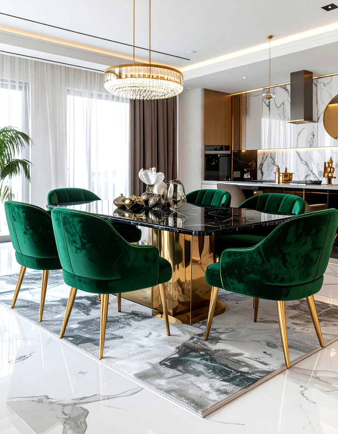 Velvet Upholstered Dining Chairs - 30 surprising dining room ideas