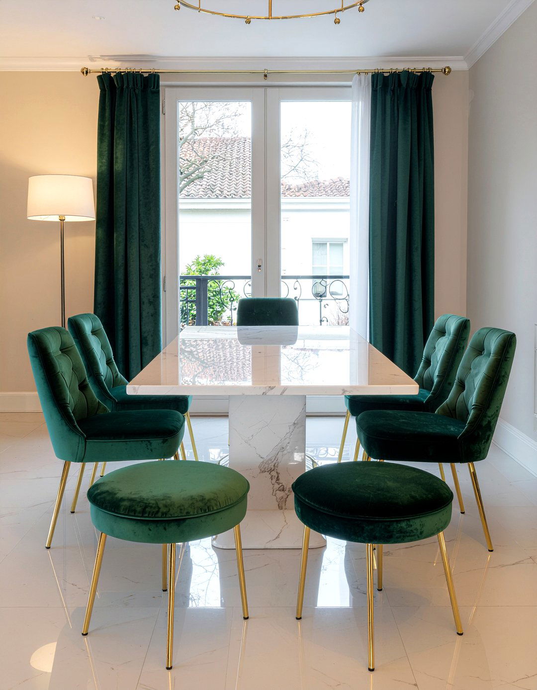 Velvet Upholstered Dining Chairs - 30 bungalow dining room ideas