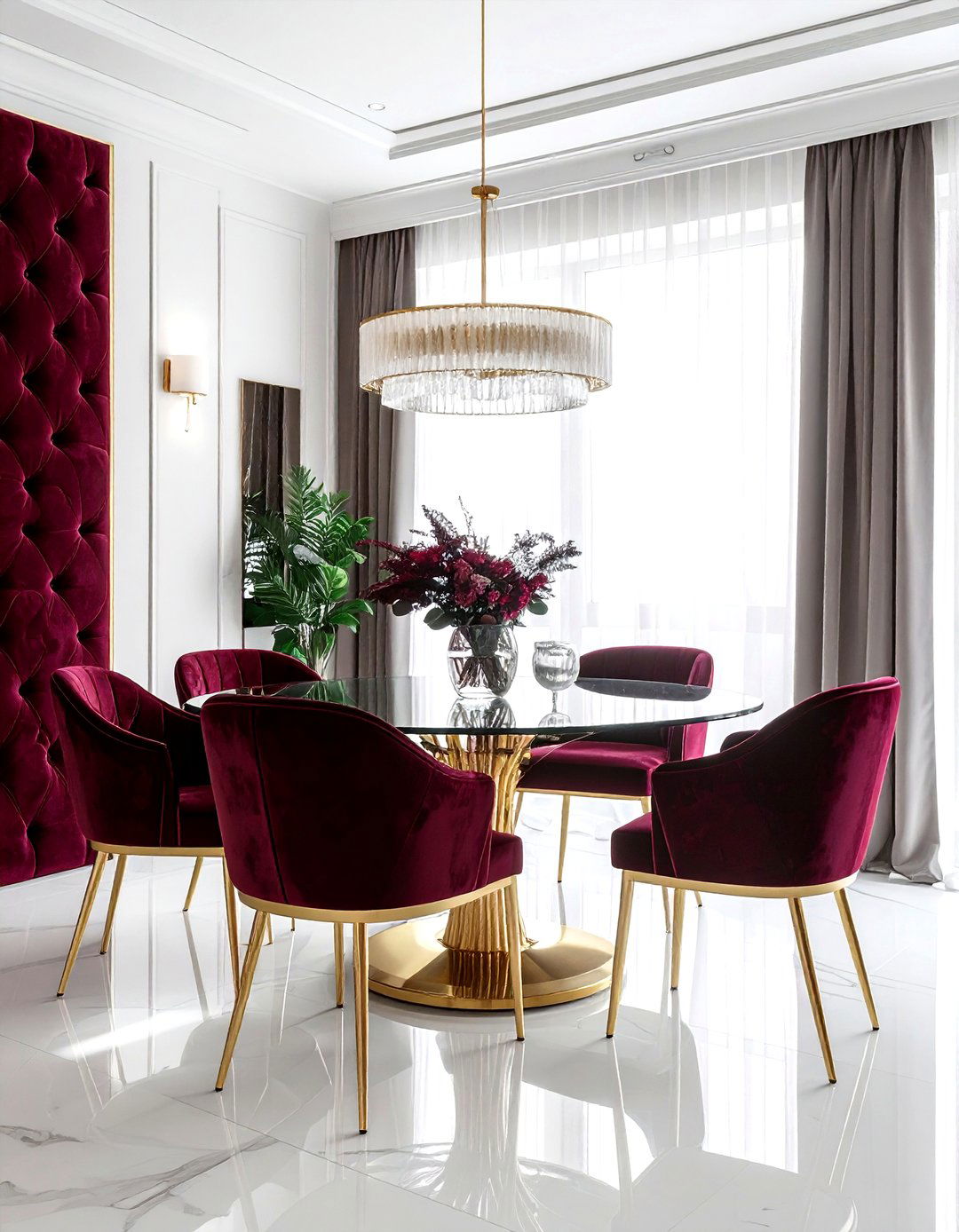 Velvet Wall Panel - 30 dining room feature wall ideas