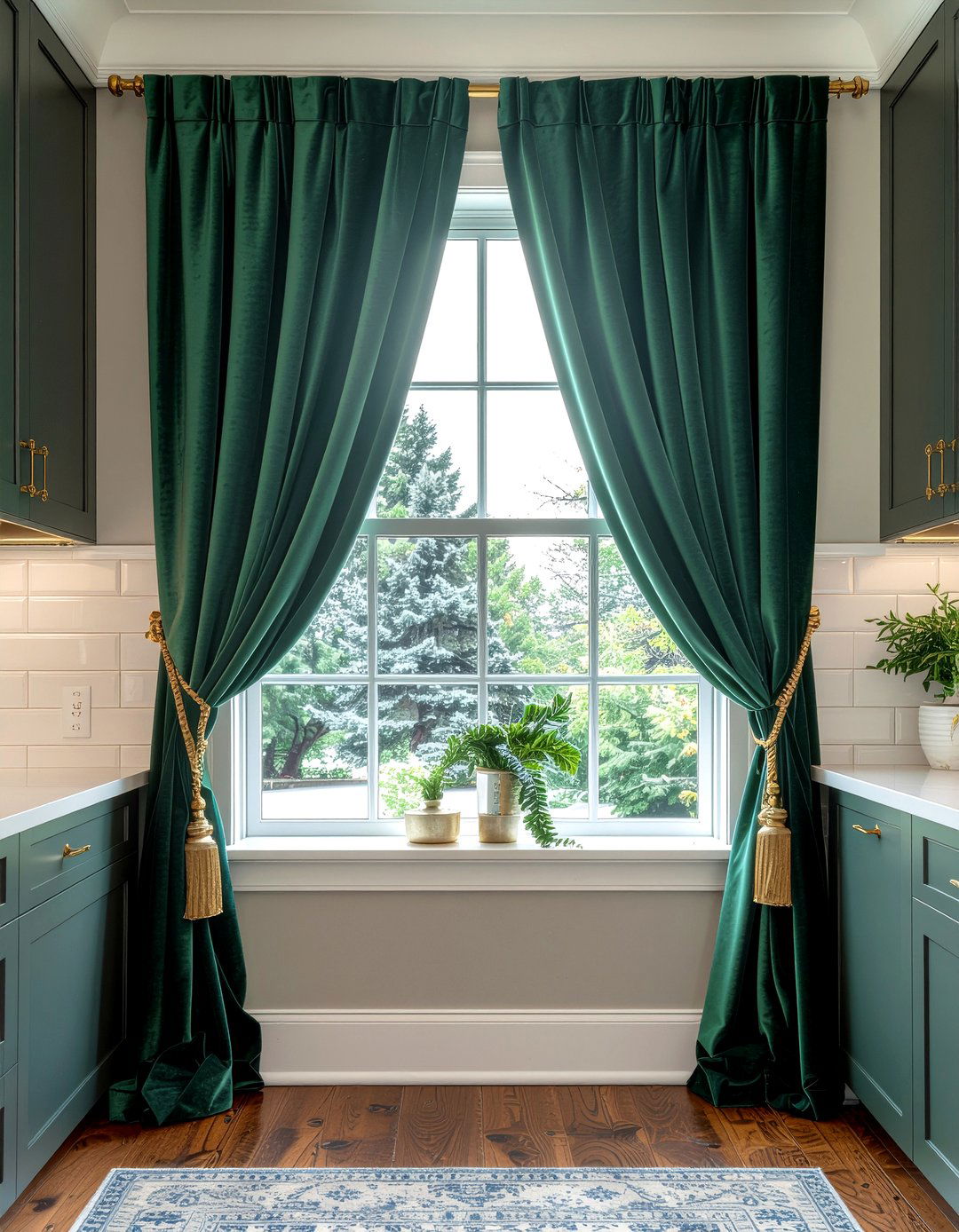 Velvet Window Valance - 30 kitchen valance ideas