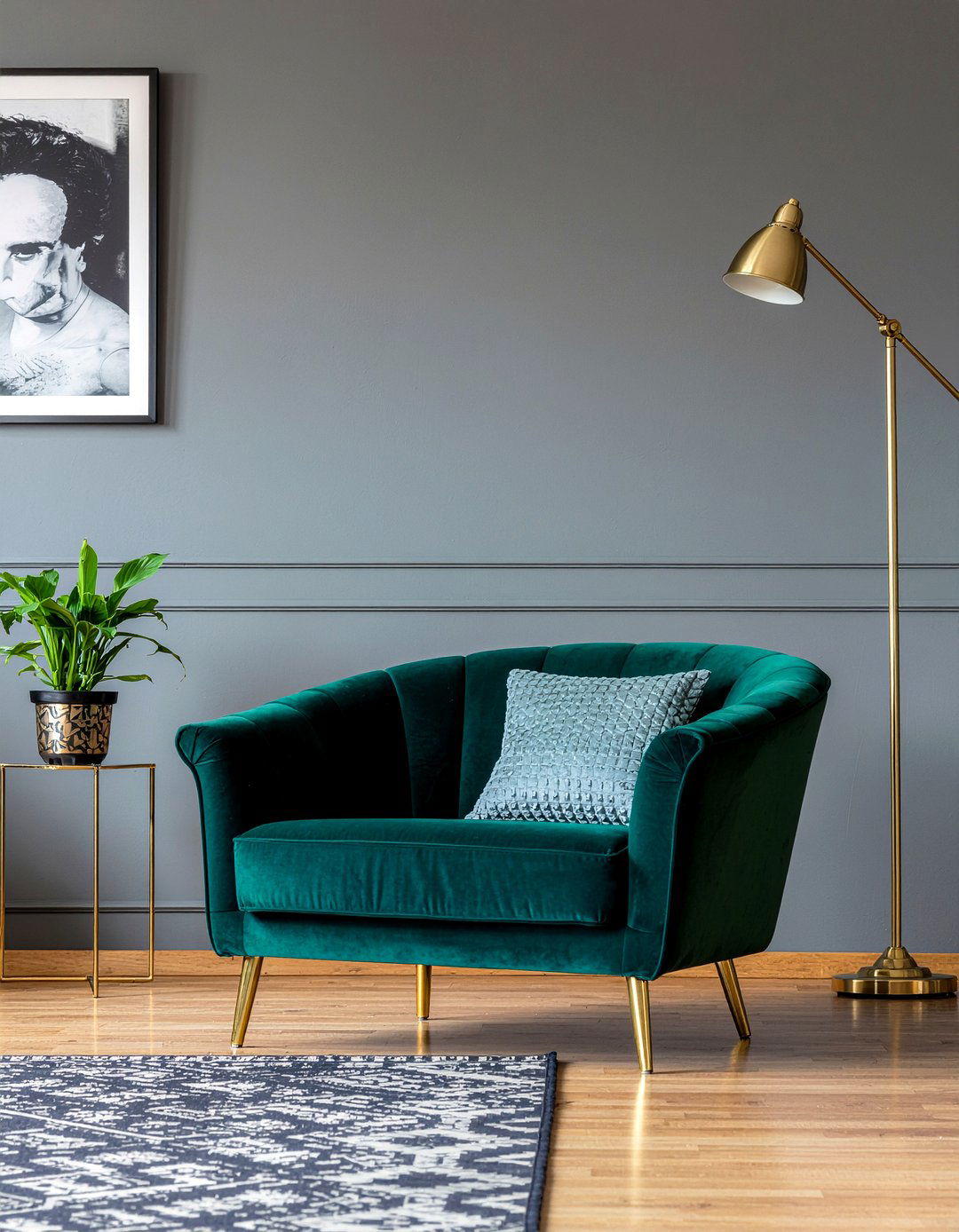 Velvet accent chair - 30 living room lounge chair ideas