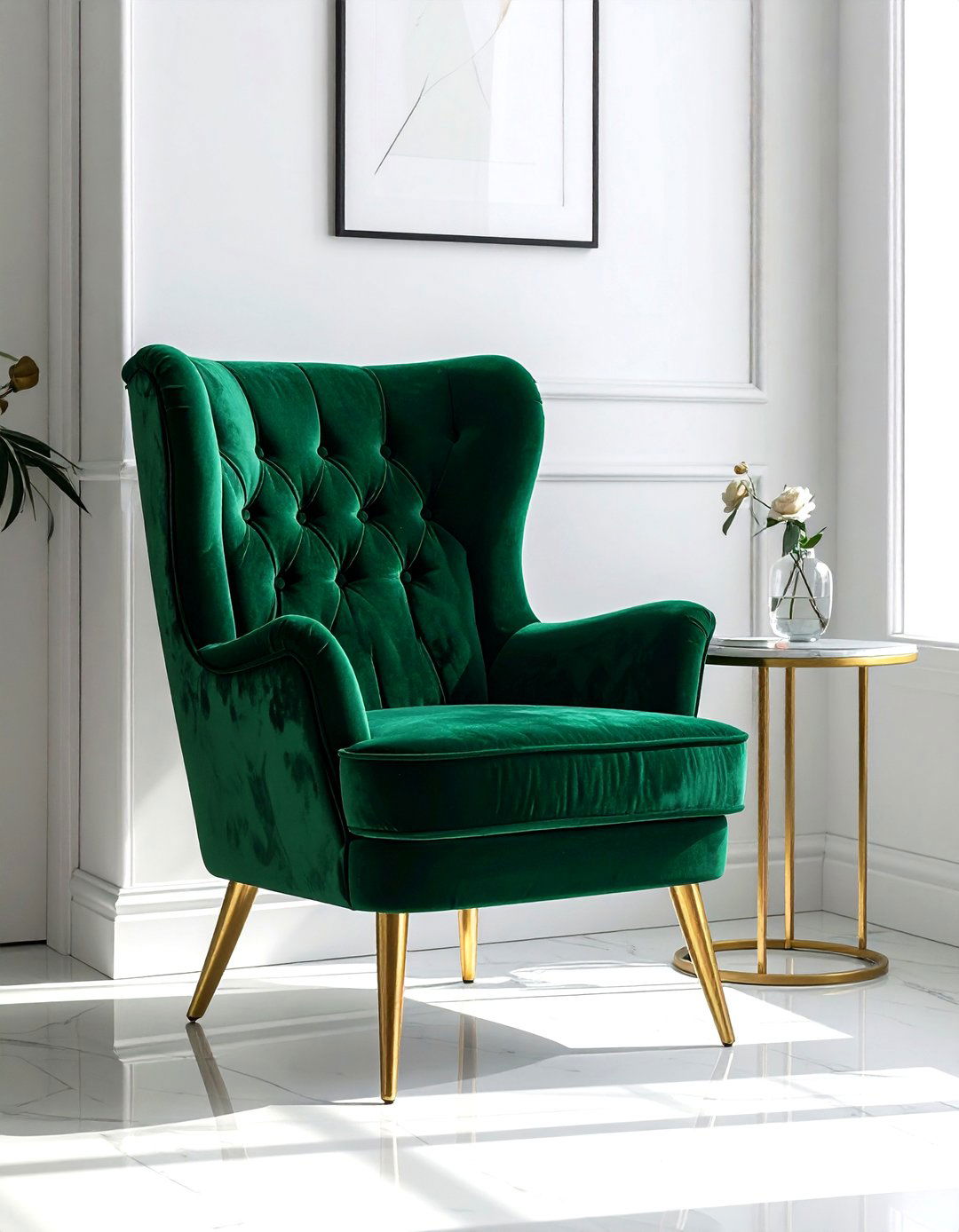 Velvet accent chair - 30 practical decor ideas