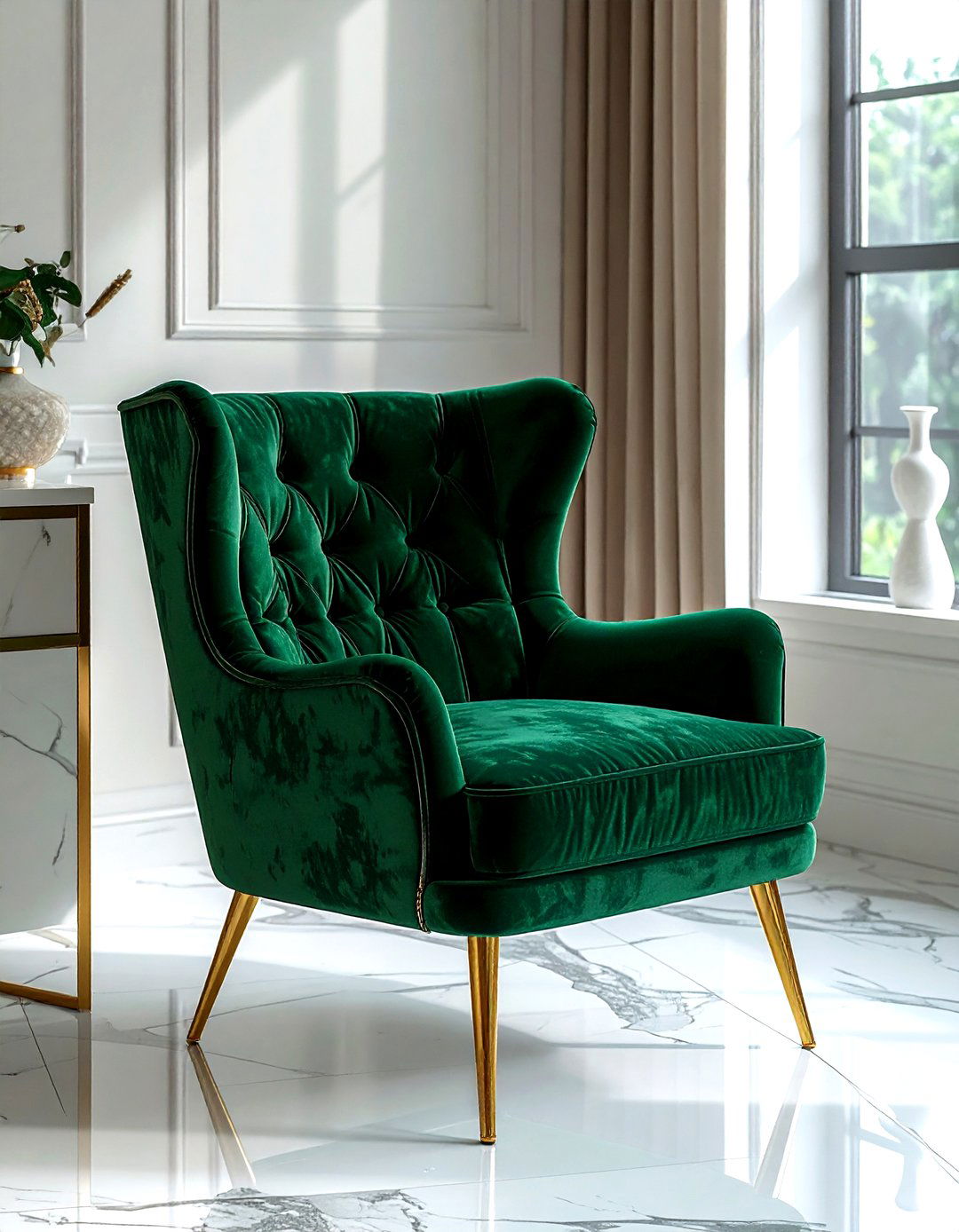 Velvet accent chair - 30 decor enhancement ideas