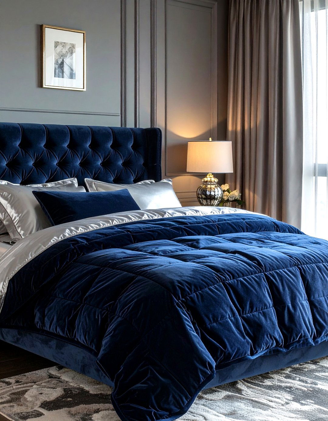 Velvet and silk bedding - 30 mixed material bedroom ideas