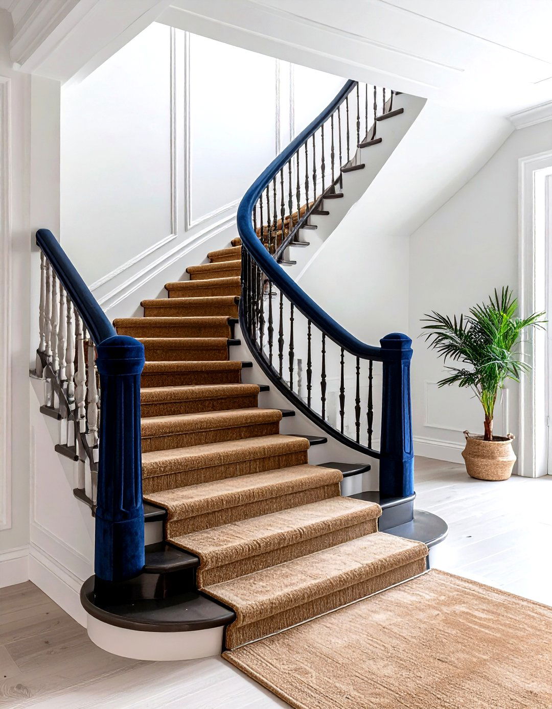 Velvet and sisal stairs - 30 decor texture mixing ideas