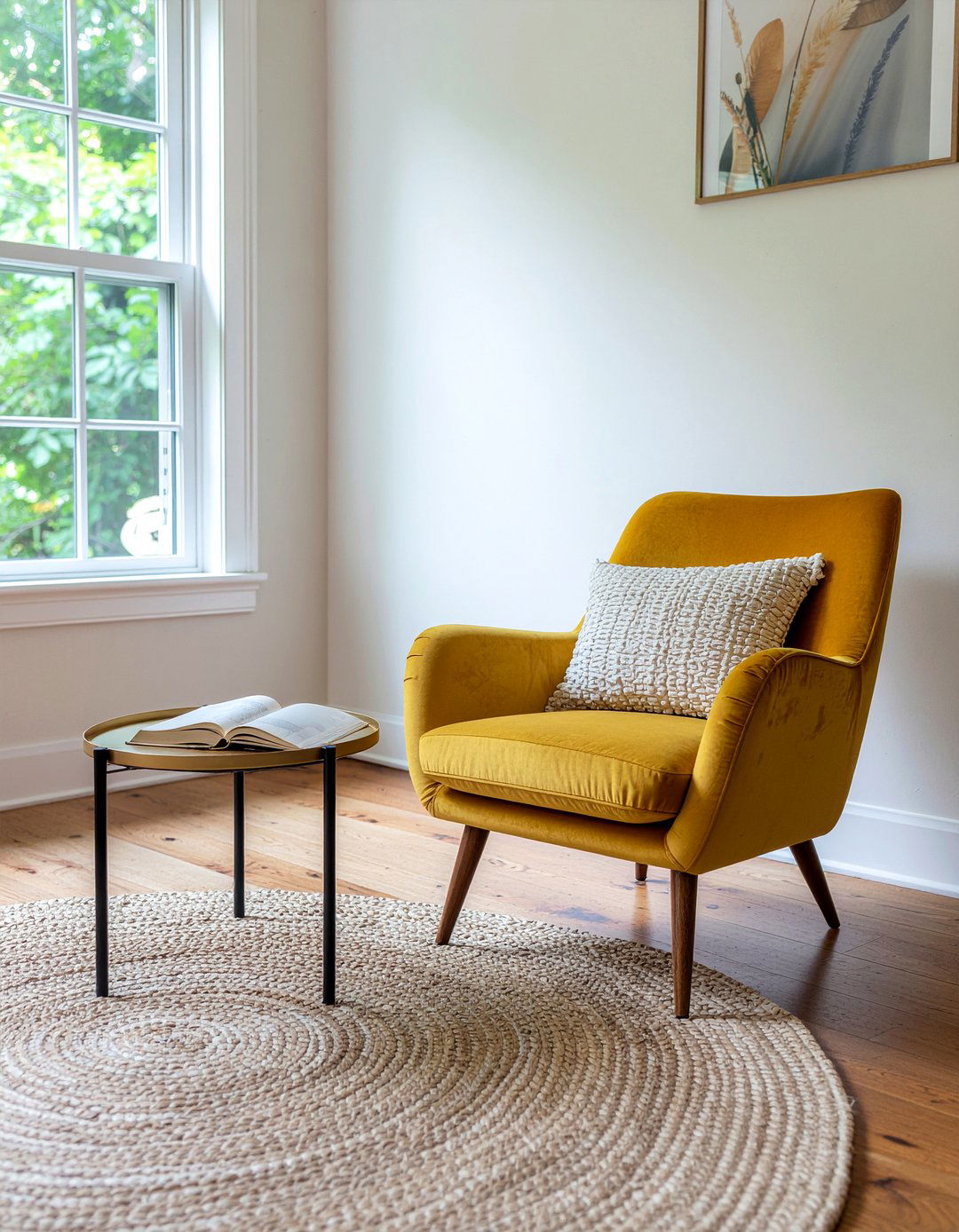 Velvet armchair accent - 30 thrifted living room ideas