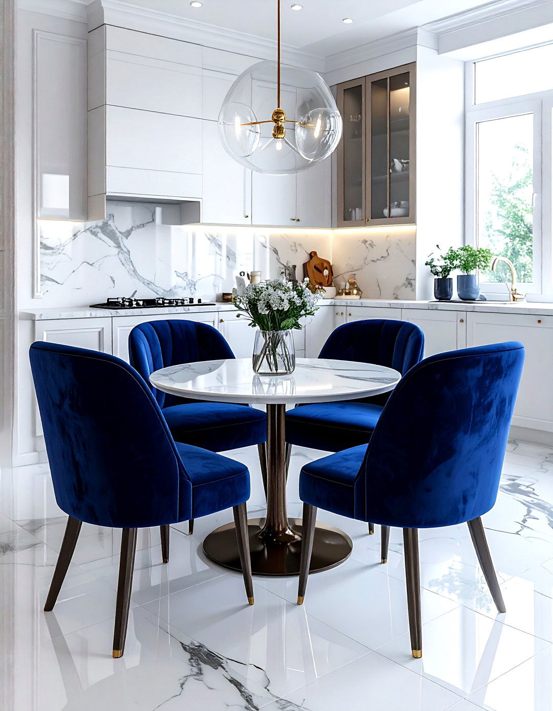 Velvet armchair dining - 30 kitchen chair ideas