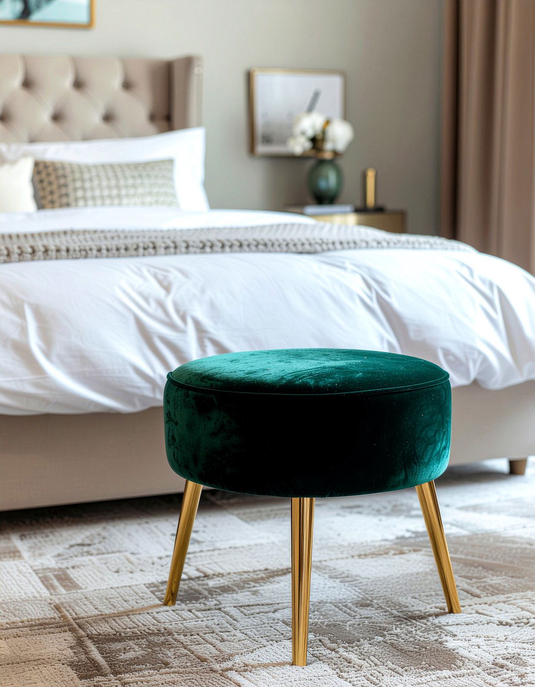 Velvet bedroom stool - 30 bedroom stools