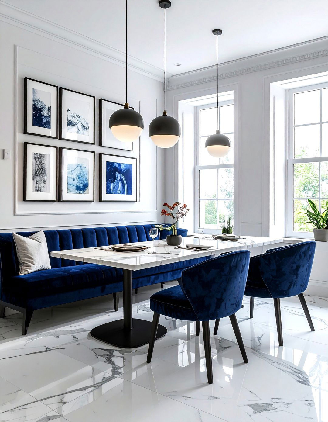 Velvet booth dining room - 30 luxurious dining room ideas