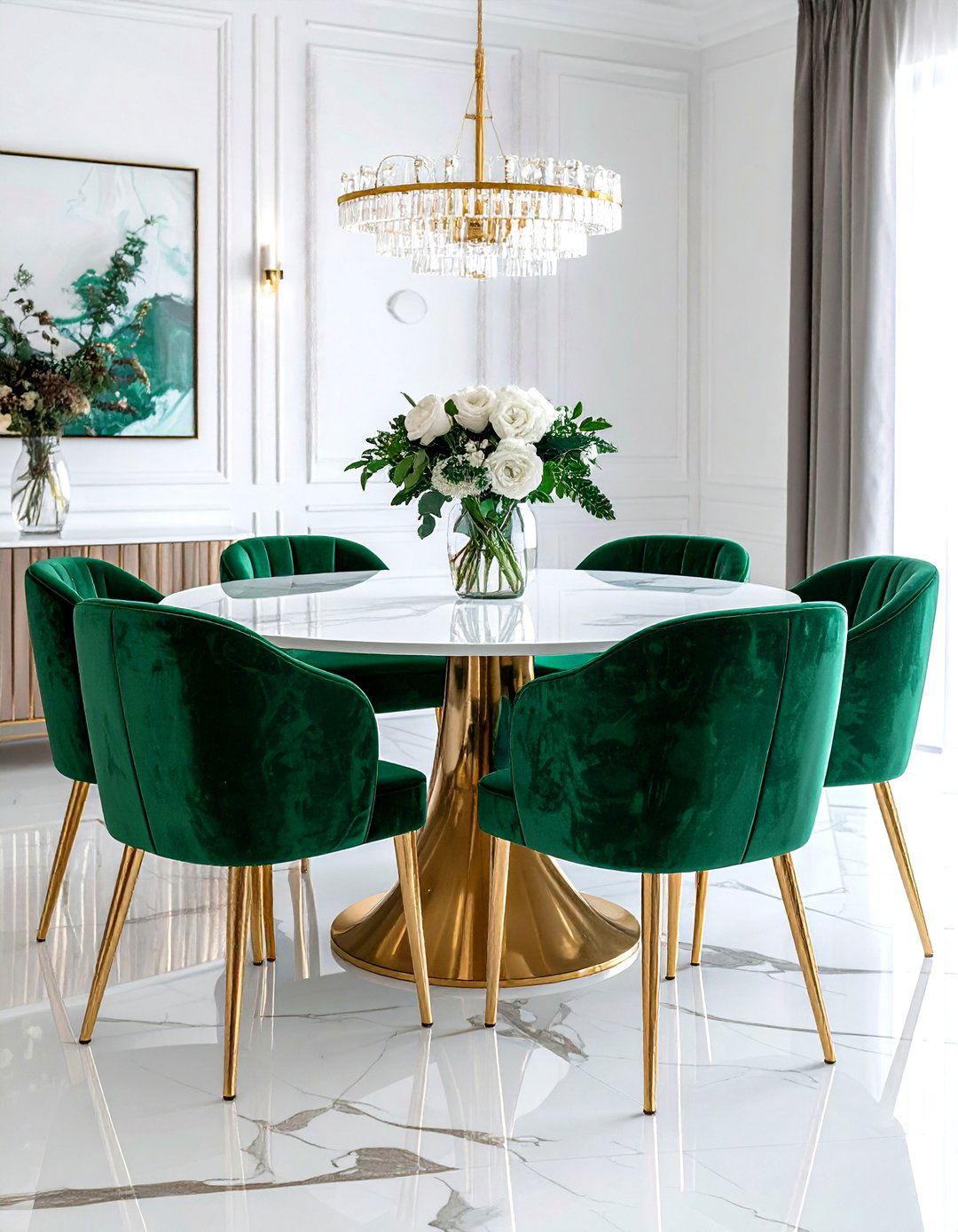 Velvet chair dining room - 30 welcoming dining room ideas