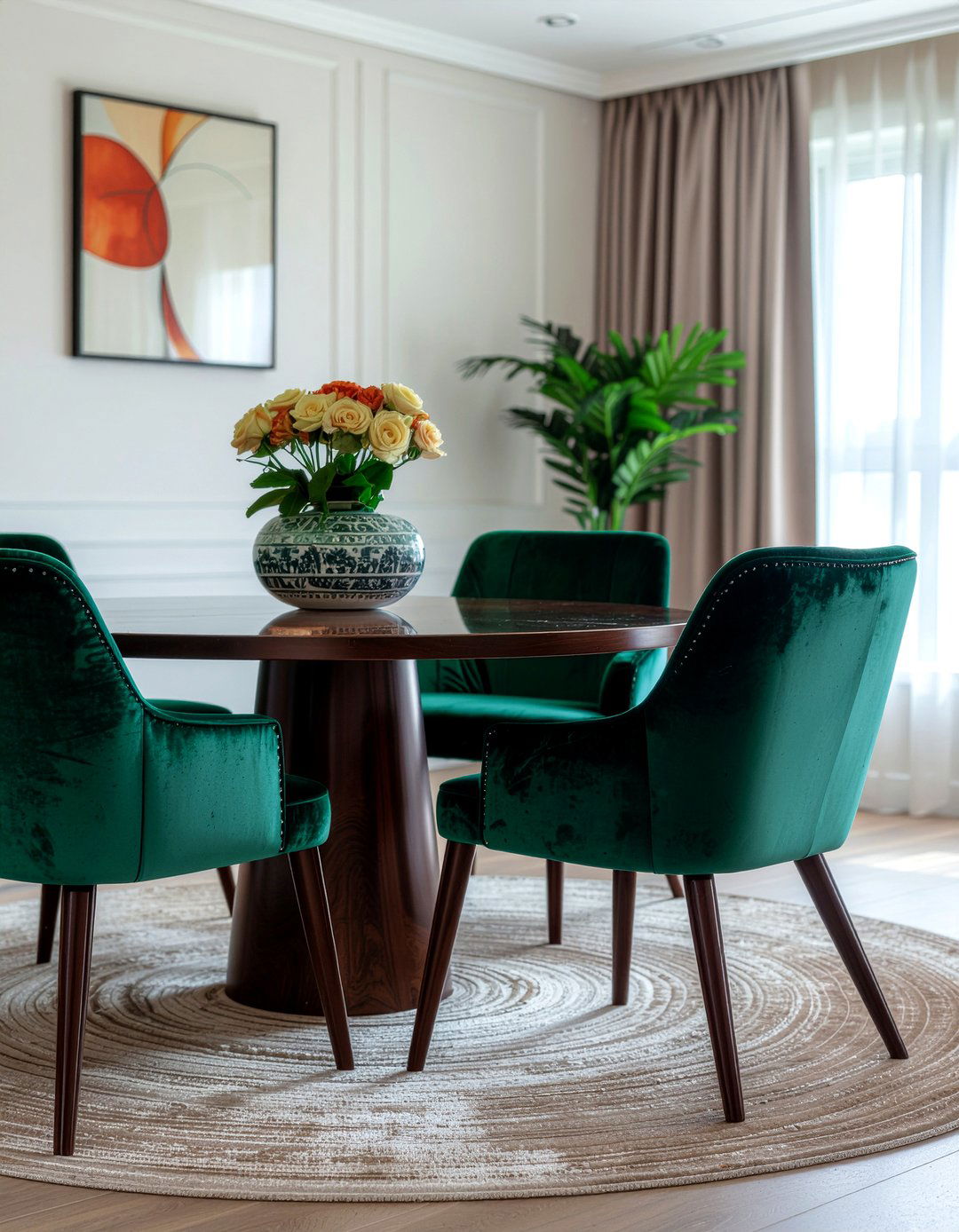 Velvet chair dining room - 30 Chinese dining room ideas